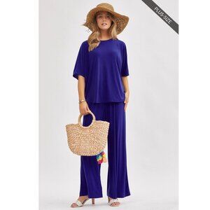 B4 Wrinkle Free Travel Pant & Top Set - Royal Blue NEW